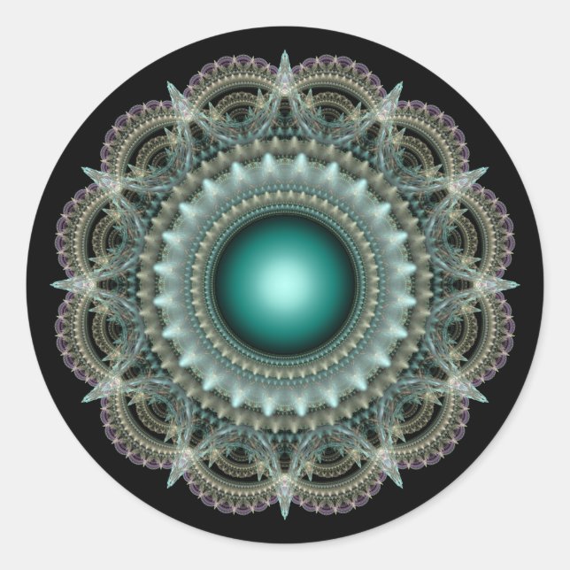 Adesivo Ornamento fractal caleidoscópico (Frente)