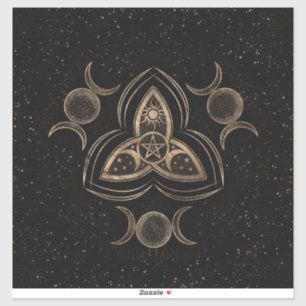 Adesivo Ornamento triplo de lua com Pentagrama