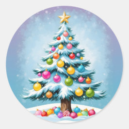 Adesivo Ornamentos Coloridos da Árvore de Natal de pop Art