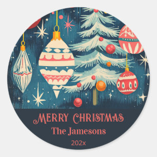 Adesivo Ornamentos De Árvores De Natal Retro Diversos