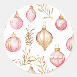 Adesivo Ornamentos de Natais vintages Dourados cor-de-rosa