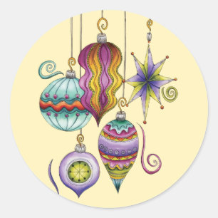 Adesivo Ornamentos de Natal, Elegante e Vidro Rico