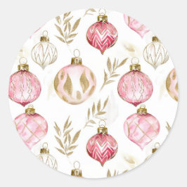 Adesivo Ornamentos Dourados de Natal Rosa