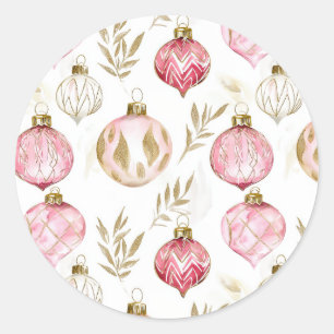Adesivo Ornamentos Dourados de Natal Rosa