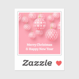 Adesivo Ornamentos Rosa Feliz Natal E Feliz ano novo