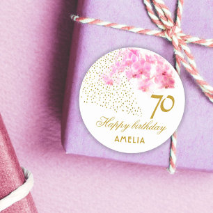 Adesivo Orquídea Cor de Água Dourada Glitter Aniversário d