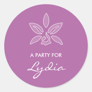 Adesivo Orquídea Elegante Flor Púrpura Simples Negrito Com