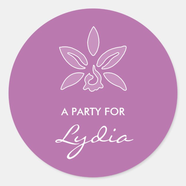 Adesivo Orquídea Elegante Flor Púrpura Simples Negrito Com (Frente)