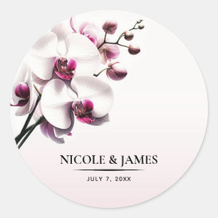 Adesivo Orquídea Flor Rosa e Branco Casamento