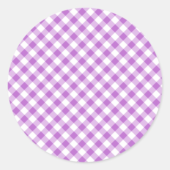 Adesivo Orquídea Roxa Gingham Retro (Frente)