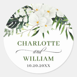 Adesivo Orquídeas Brancas Elegantes Casamento Floral Boêmi