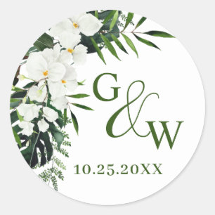 Adesivo Orquídeas Brancas Elegantes Casamento Floral Boêmi