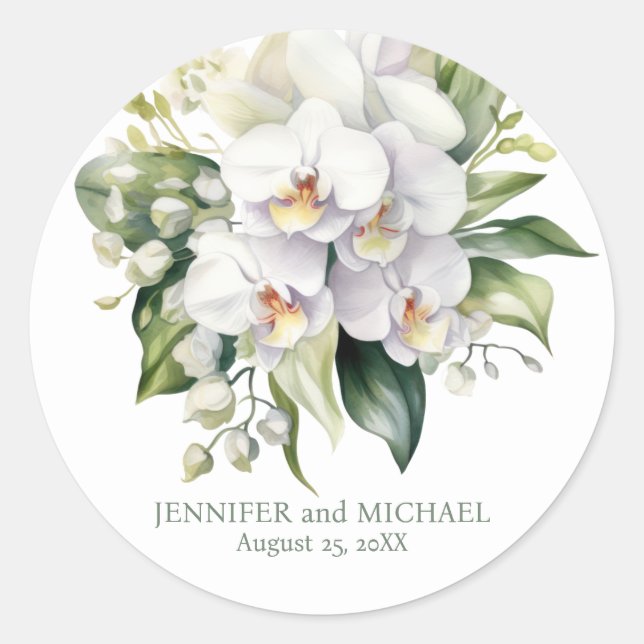 Adesivo Orquídeas Brancas Flor Floral Casamento (Frente)