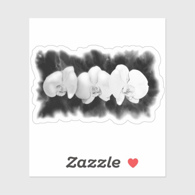 Adesivo Orquídeas brancas pretas (Folha)