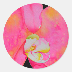 Adesivo Orquídeas cor-de-rosa, pintura aquosa tropical