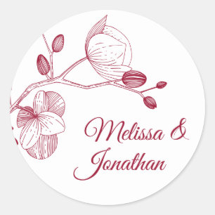 Adesivo Orquídeas elegantes casamento floral moderno rom