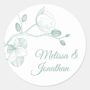 Adesivo Orquídeas elegantes casamento floral moderno rom