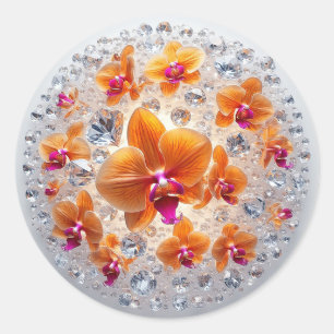 Adesivo Orquídeas Inseridas em Cristais
