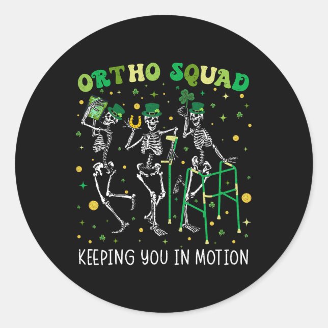 Adesivo Ortho Squad Dancing Skeletons St Patricks Orthopop (Frente)