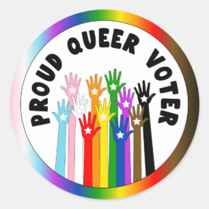 Adesivo Ortod Queer Voter mãos arco-íris