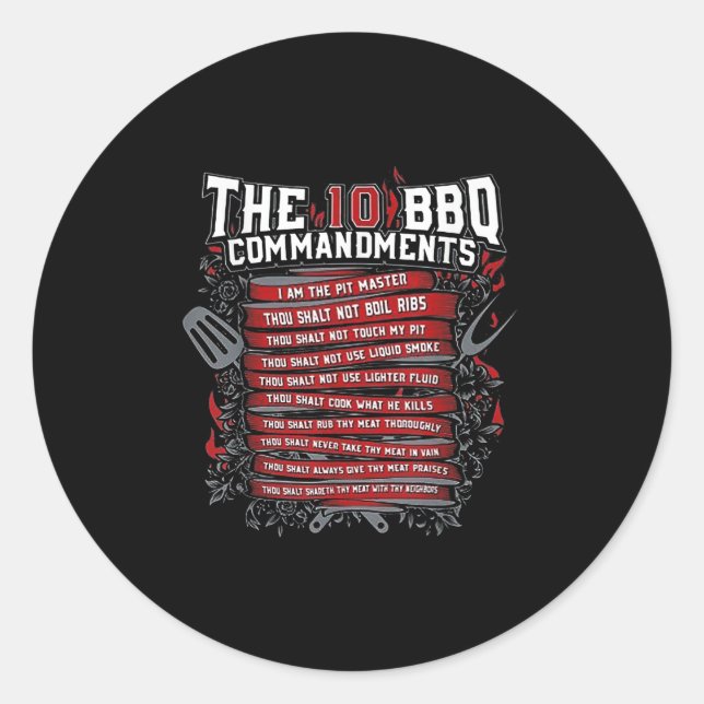 Adesivo Os 10 Compromissos de Churrasco (Frente)