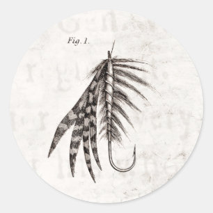 Adesivo Os 1800s do vintage que dobram a pesca com mosca