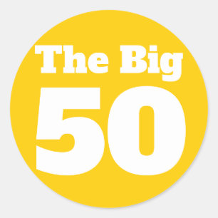 Adesivo Os 50 Anos Dourados de Aniversário