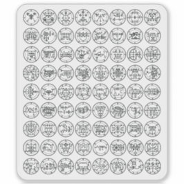 Adesivo Os 72 Signos Demônios De Ars Goetia (preto no bran