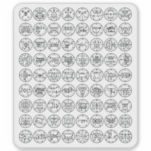 Adesivo Os 72 Signos Demônios De Ars Goetia (preto no bran