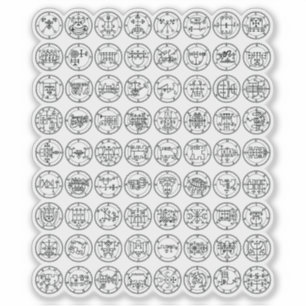Adesivo Os 72 Sinais Demônios De Ars Goetia (preto)