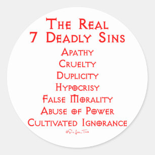Adesivo Os 7 pecados mortais REAIS