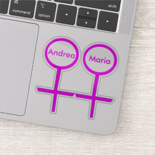 Adesivo Os amantes lésbicas personalizaram dado forma