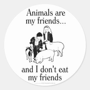 Adesivo Os animais são meus amigos. .and que eu não como