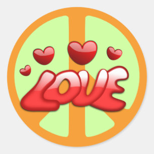 Adesivo Os anos 60: Pau de Paz e Amor