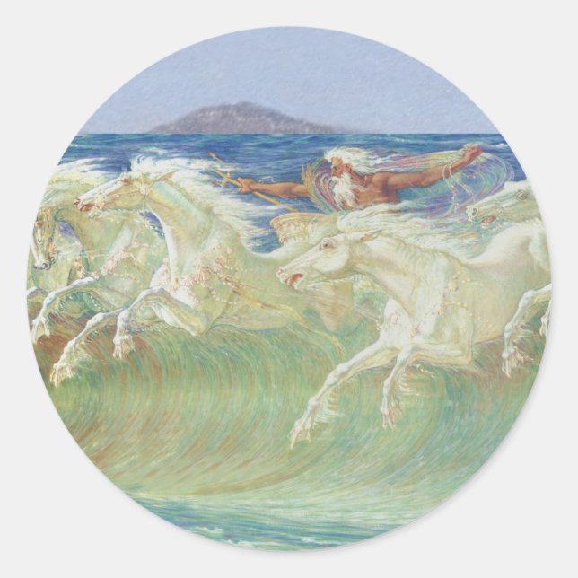 ADESIVO OS CAVALOS DO REI NEPTUNE CORREM AS ONDAS (Frente)