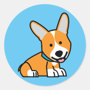 Adesivo Os Corgis do Corgi perseguem o Pembroke feliz
