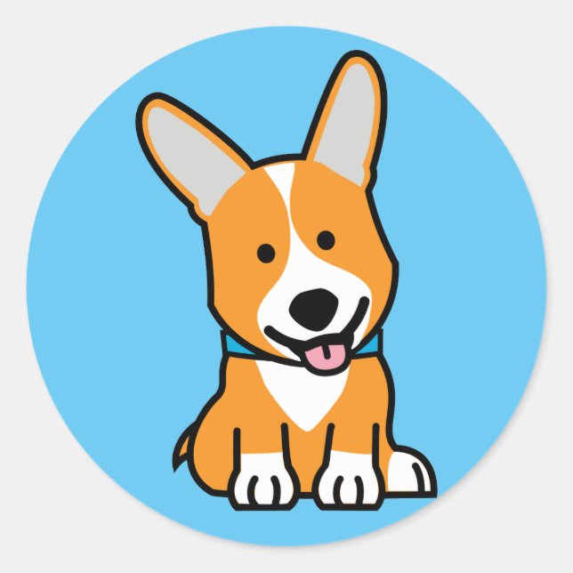 Adesivo Os Corgis do Corgi perseguem o Pembroke feliz (Frente)