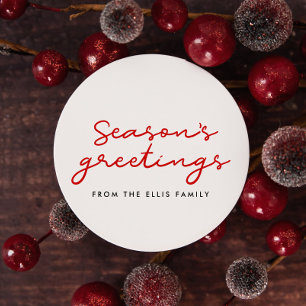 Adesivo Os cumprimentos da estação vermelhos e minimalis