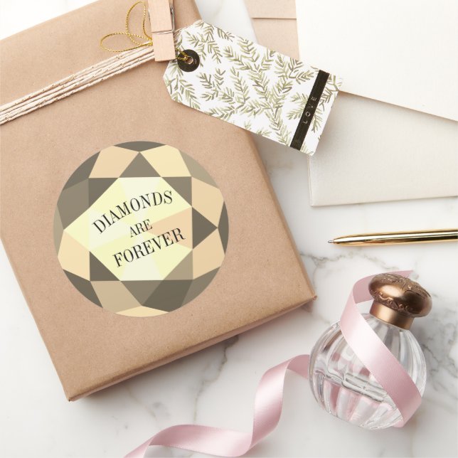 Adesivo Os diamantes são sempre elegantes colantes de joia (Presentear)