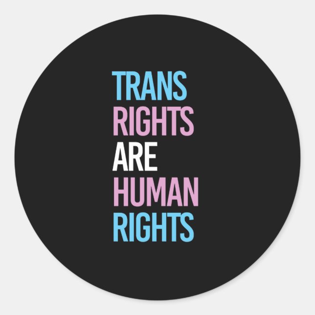 Adesivo Os direitos trans são direitos humanos - cores tra (Frente)