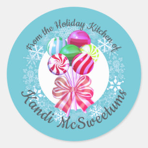 Adesivo Os doces dos pirulitos de Natal da cozinha