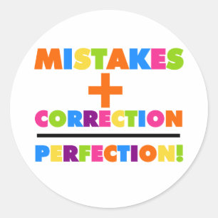 Adesivo Os erros mais a correção igualam a perfeição
