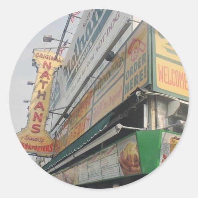 Adesivo Os Famosos Vedantes de Cães Quentes de Nathan (Frente)