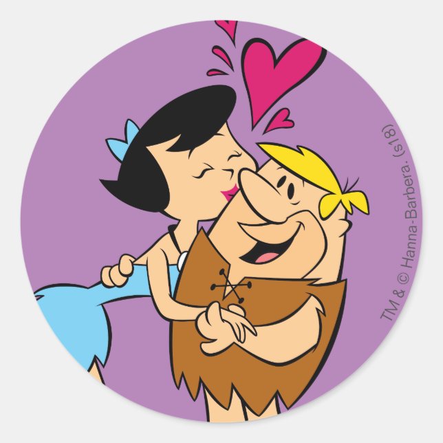 Adesivo Os Flintstones | Betty Kissing Barney (Frente)
