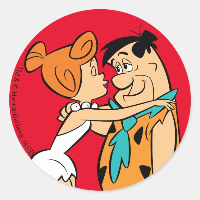 Adesivo Os Flintstones | Wilma Kissing Fred (Frente)