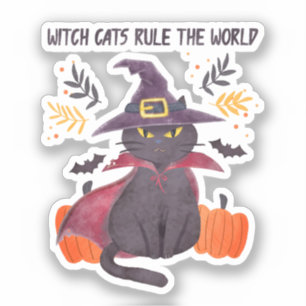 Adesivo Os Gatos de Bruxas Governam O Mundo