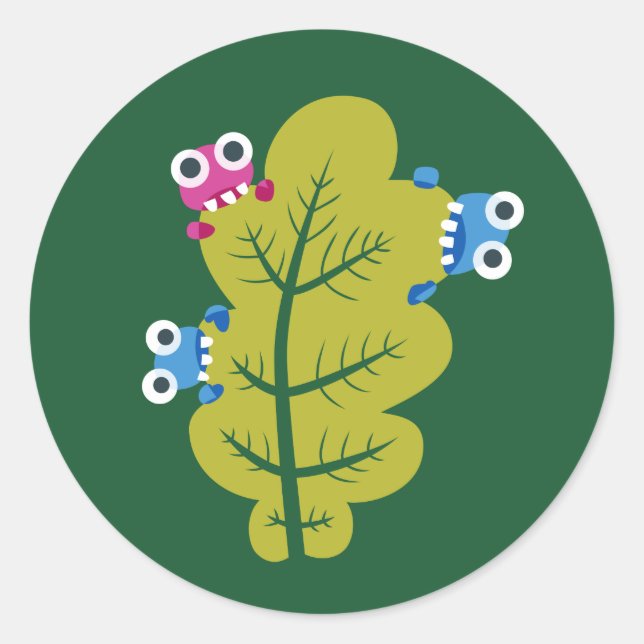 Adesivo Os insetos bonitos comem a folha verde (Frente)