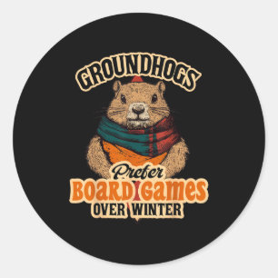 Adesivo Os marmotos preferem jogos de tabuleiro ao inverno