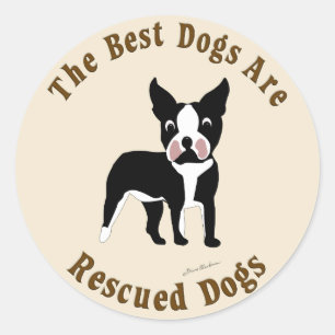 Adesivo Os melhores cães são salvados - Boston Terrier