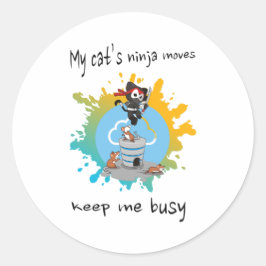 Adesivo Os movimentos ninja do meu gato me mantêm ocupado